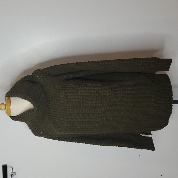 4Sienna Sweater Chunky Waffle Knit Green Medium - Picture 12 of 12